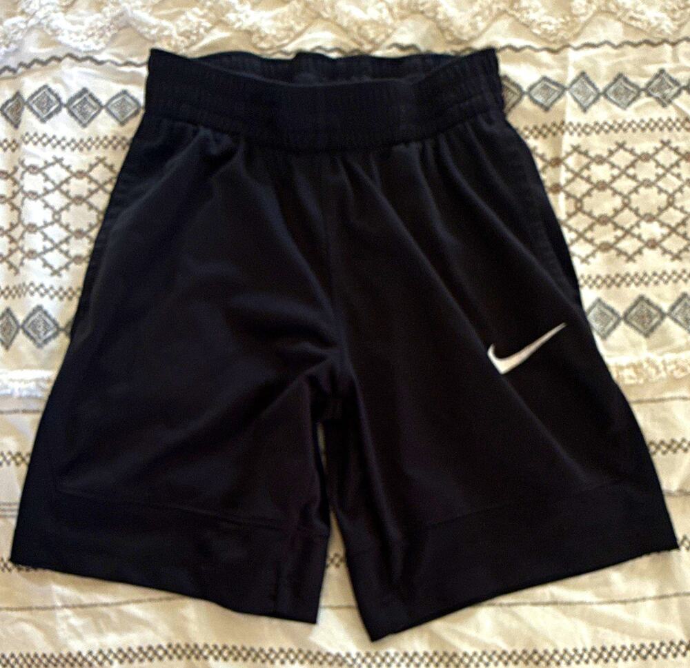 Nike Boys Black Basketball Shorts Size S Regular Fit Knit Polyester Elastic